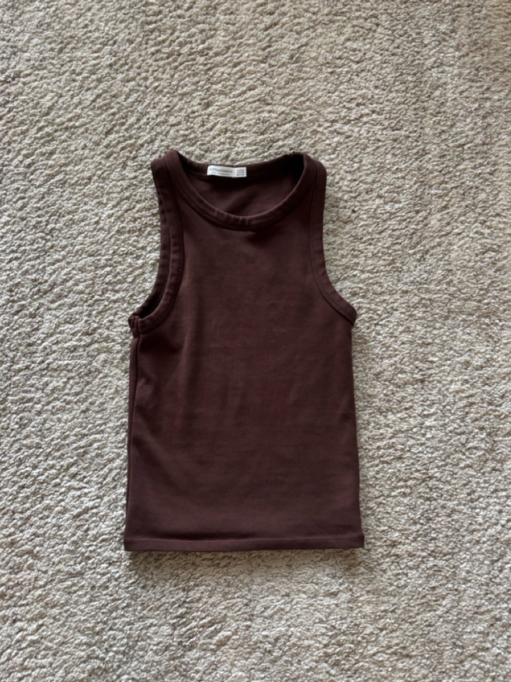 stradivarius Brown Ribbed Tank Top - Picture 2 of 4